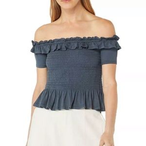 BCBGMAXAZRIA Smocked Cropped Top
